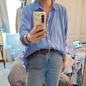 American Eagle Oversized Button Down Shirt Sz XS